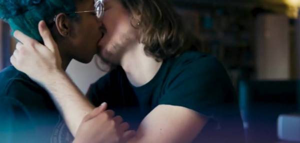 Interracial Couple Making Out